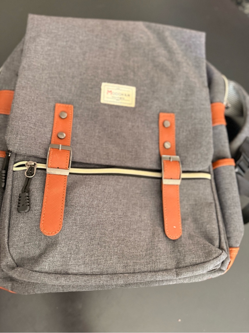 Grey Backpack with Tan Accents - McDoker